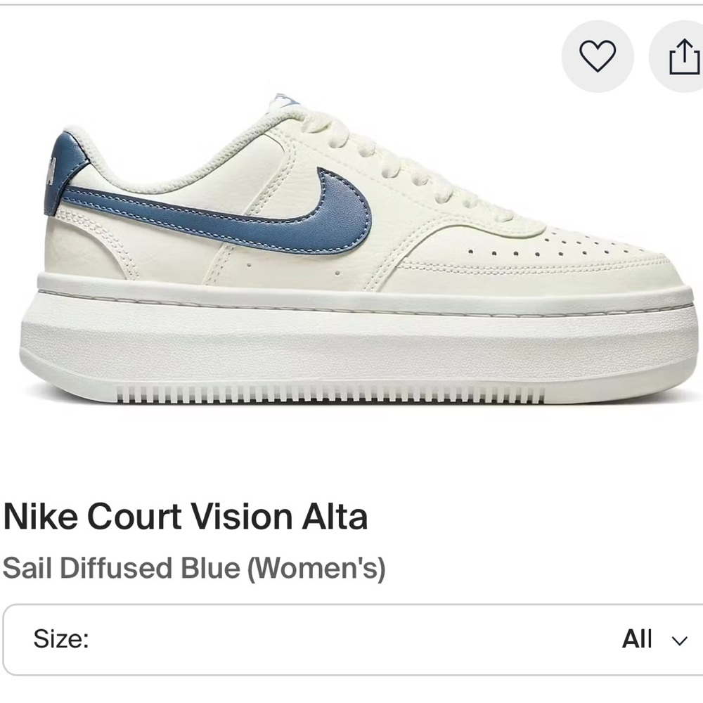 Nike Court Vision Alta Women’s Size 8